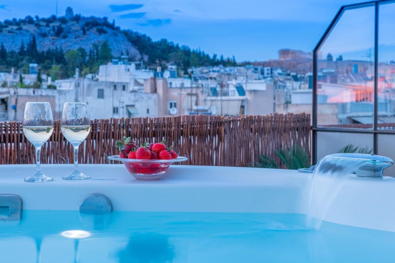 Topfloor Getaway Balcony&Hot Tub+Acropolis View أثينا المظهر الخارجي الصورة