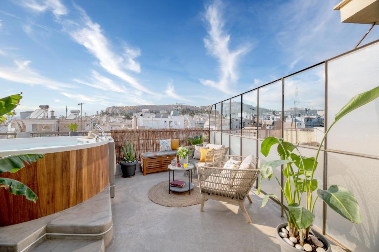 Topfloor Getaway Balcony&Hot Tub+Acropolis View أثينا المظهر الخارجي الصورة