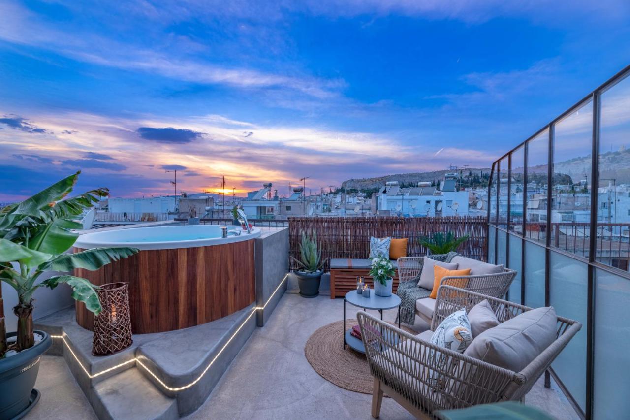 Topfloor Getaway Balcony&Hot Tub+Acropolis View أثينا المظهر الخارجي الصورة